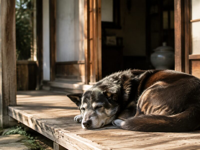 仲良く寄り添う犬と猫