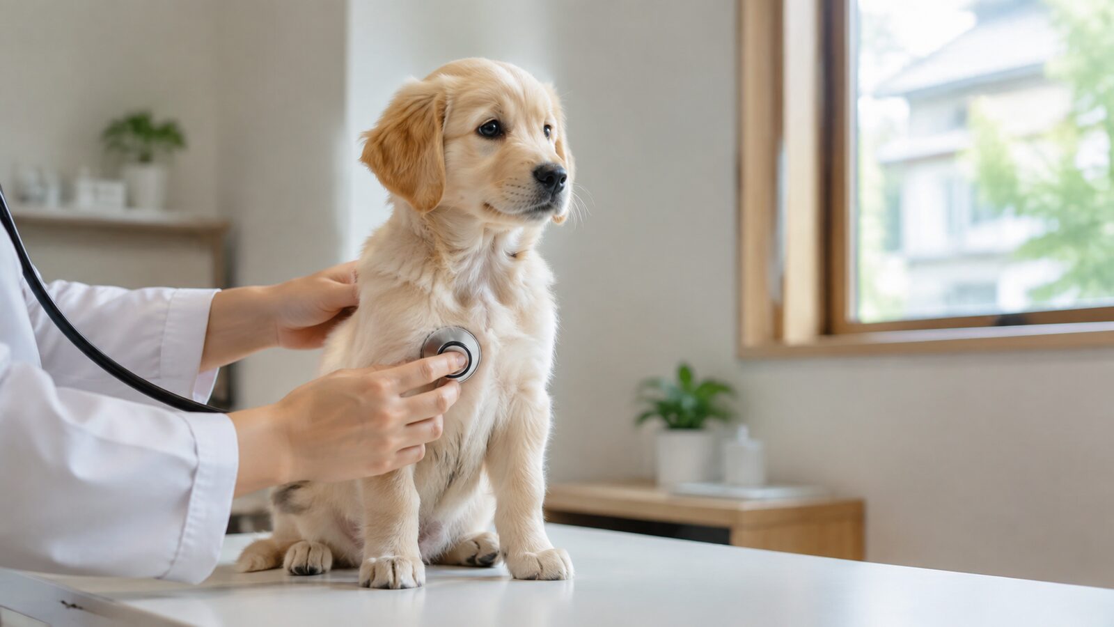 地図と診療案内を見比べて通院先を検討する飼い主