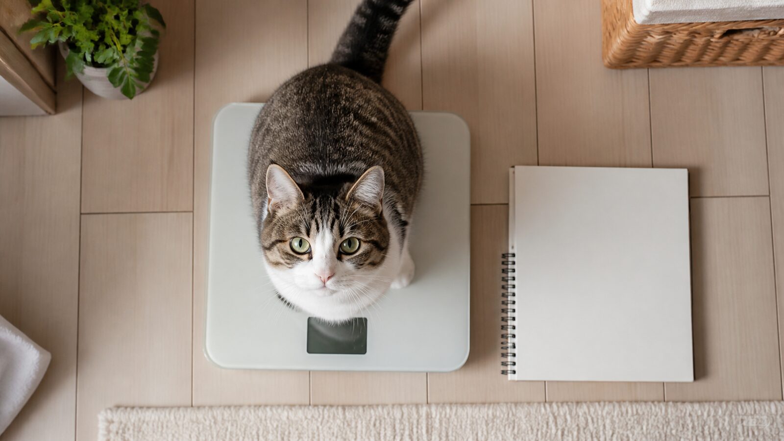 低いステップと滑り止めマットで寝床へ向かう猫の生活空間