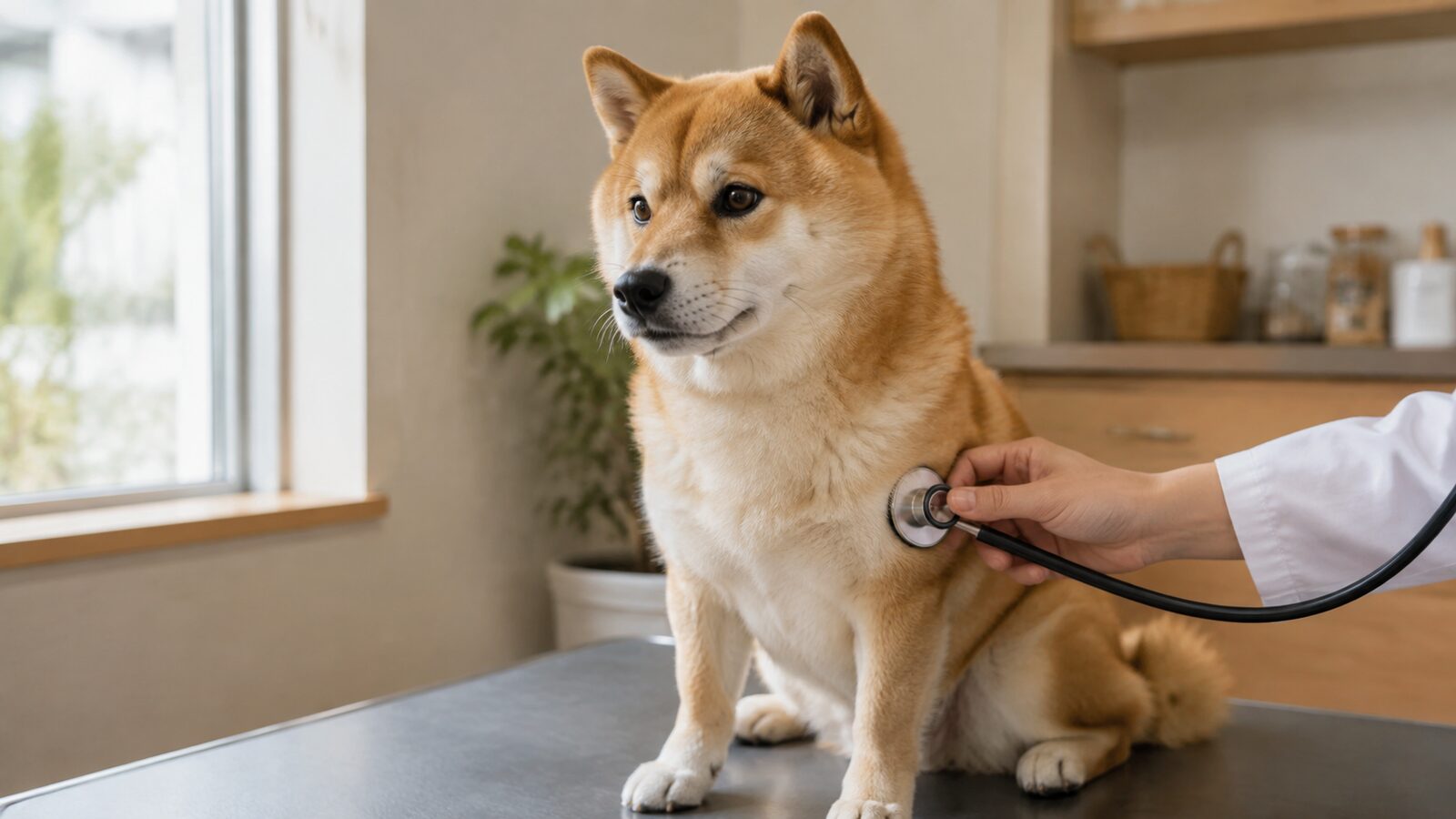 マイクロチップ登録証明書と犬の登録書類を確認する手元